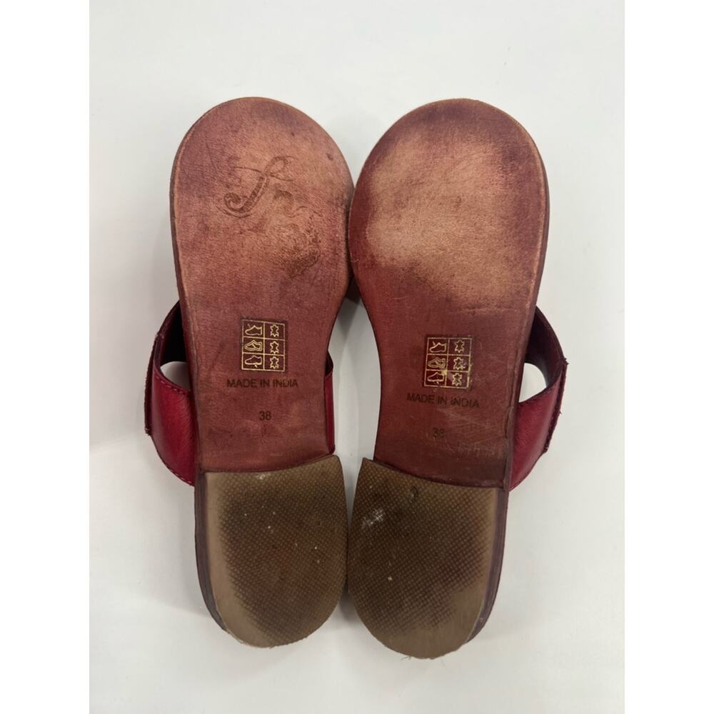 Free People Sant Antoni Cherry Red Sandal Sz 38 - Picture 6 of 6